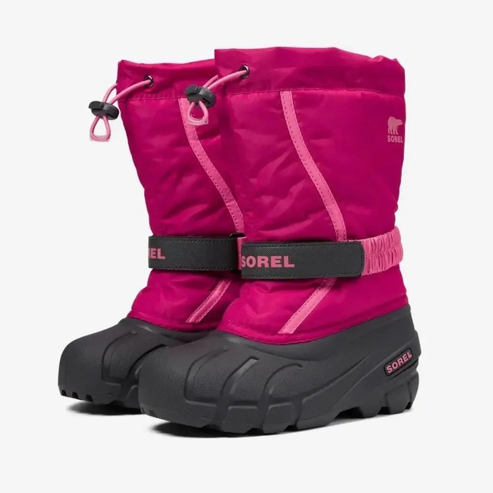 Sorel Kids Flurry Pink Snow Boots Waterproof Winter Size 13